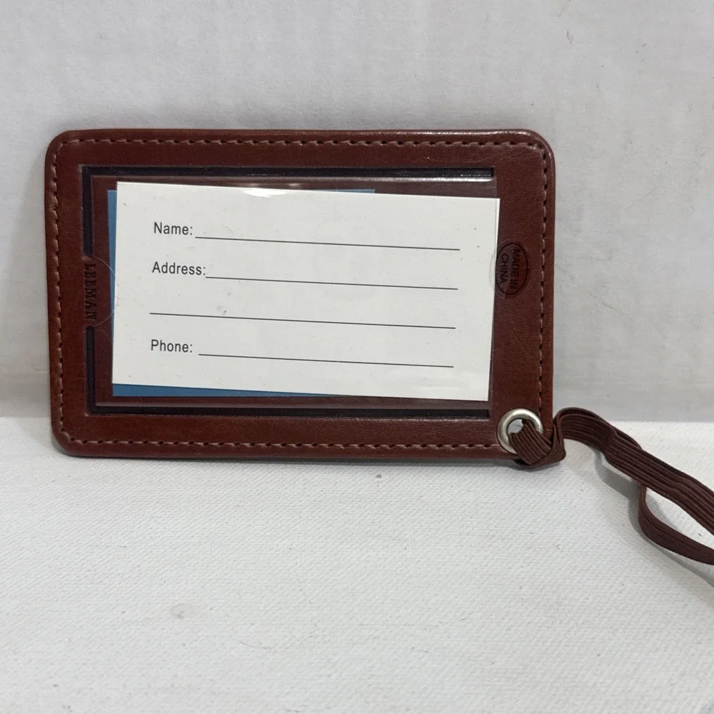 Explore Georgia Travel Accessory Brown Leather Customizable Luggage Tag NWOT